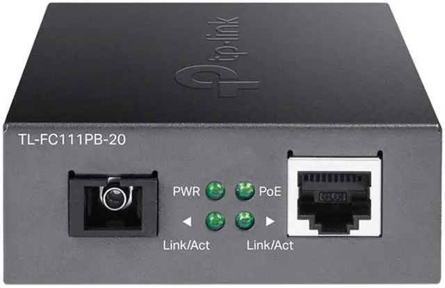 Alt view image 2 of 5 - TP-Link TL-FC111PB-20 10/100Mbps WDM Media Converter with 1-Port PoE