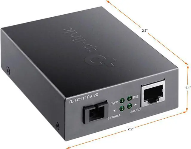 Alt view image 5 of 5 - TP-Link TL-FC111PB-20 10/100Mbps WDM Media Converter with 1-Port PoE