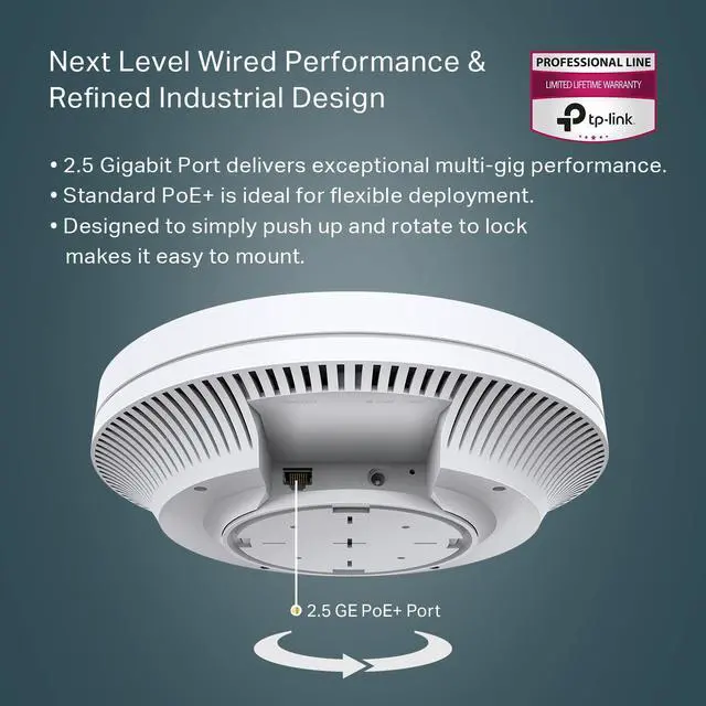 Alt view image 4 of 7 - TP-Link EAP670 | Omada WiFi 6 AX5400 Wireless 2.5G Ceiling Mount Access Point | Support Mesh, OFDMA, Seamless Roaming, HE160 & MU-MIMO | SDN Integrated | Cloud Access & Omada App | PoE+ Powered, White