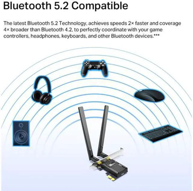 Alt view image 4 of 5 - TP-Link WiFi 6 PCIe WiFi Card for Desktop PC AX3000 (Archer TX55E), Bluetooth 5.2, WPA3, 802.11ax Dual Band Wireless Adapter with MU-MIMO, Ultra-Low Latency, Supports Windows 11, 10 (64bit) Only