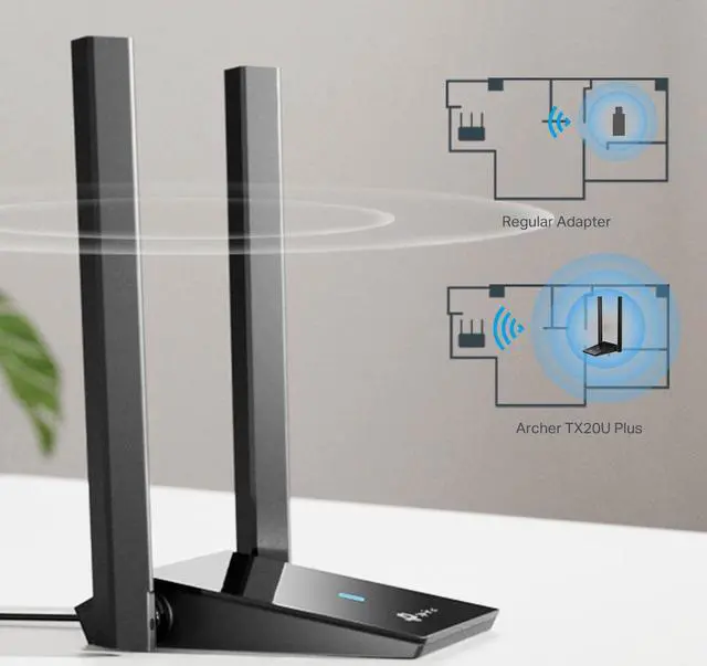 Alt view image 5 of 6 - TP-Link Archer TX20U plus AX1800 Dual Antennas High Gain Wireless USB Adapter IEEE 802.11a/b/g/n/ac/ax AX1800 / Up to 1.8Gbps Wireless Data Rates