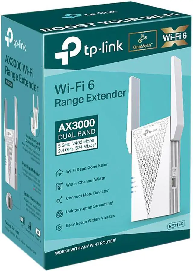 Alt view image 7 of 7 - TP-Link RE715X AX3000 Mesh WiFi 6 Extender