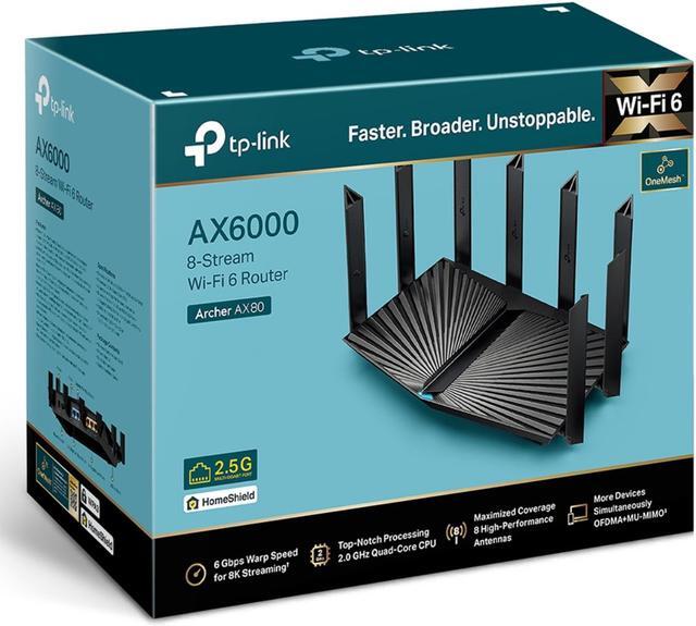 Alt view image 6 of 7 - TP-Link AX6000 8-Stream Wi-Fi 6 Router with 2.5G Port (Archer AX80)