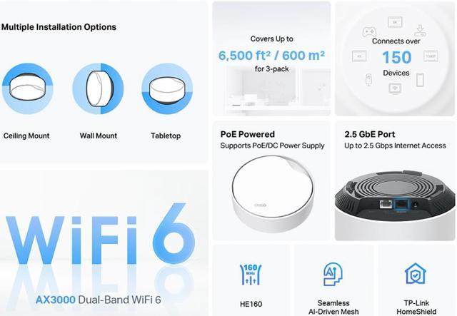 TP-Link Deco AX3000 PoE Mesh WiFi(Deco X50-PoE) - Newegg.com