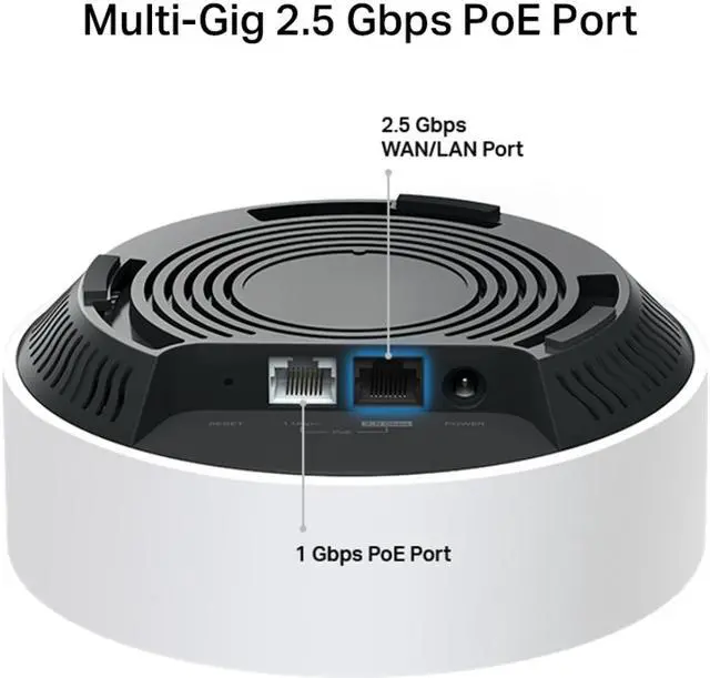 Alt view image 5 of 11 - TP-Link Deco AX3000 PoE Mesh WiFi(Deco X50-PoE), Ceiling/Wall-Mountable WiFi 6 Mesh, Replacing WiFi Router, Access Point and Range Extender, PoE-Powered, 2 PoE Ports(1 x 2.5G, 1 x Gigabit), 1-Pack