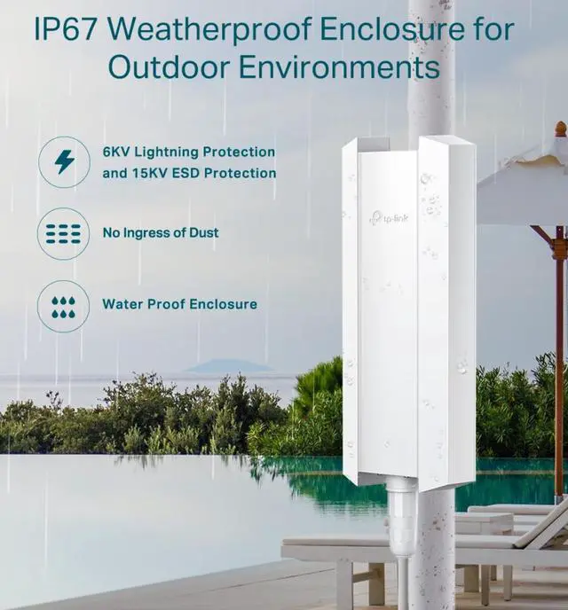 Alt view image 7 of 8 - TP-Link EAP650-Outdoor | Omada True WiFi6 AX3000 Gigabit Outdoor Access Point | Mesh, Seamless Roaming, MU-MIMO | PoE+ Powered | IP67 | Multiple SDN Controller | Remote & App Control | Support RE Mode