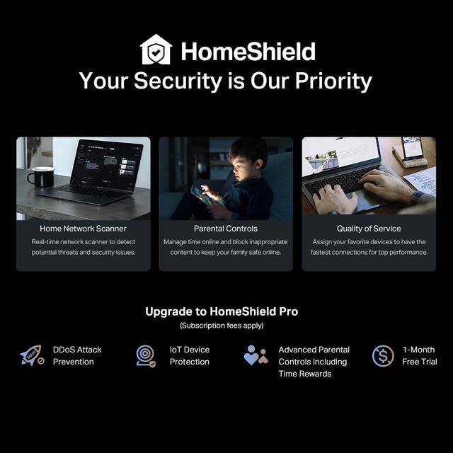 Alt view image 8 of 9 - TP-Link BE9300 Tri-band WiFi 7 Router 6-Stream 9.2Gbps, Full 2.5G Ports USB 3.0, 6 Smart Internal Antennas, VPN Clients & Server, Easy Mesh, HomeShield, Private IoT Network (Archer BE550)