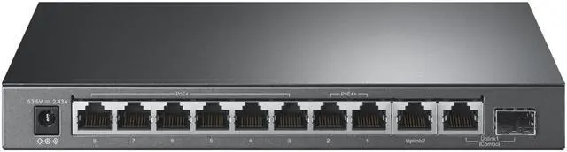 Alt view image 2 of 3 - TP-Link TL-SG1210PP 8-Port Gigabit and 1x Combo SFP Slot PoE Switch with 6 PoE+ and 2 PoE++ Ports