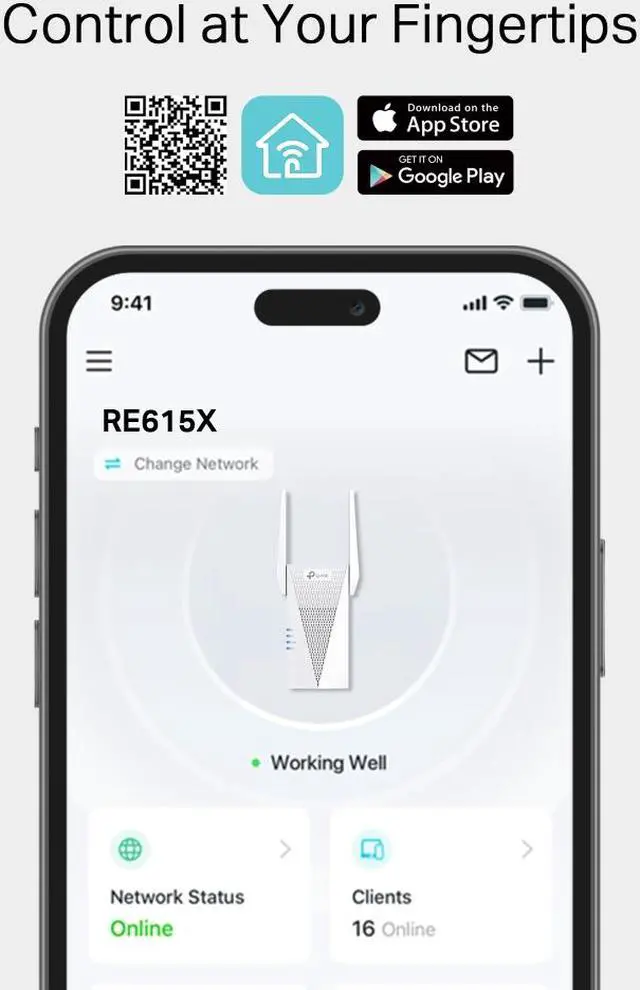 Alt view image 8 of 10 - TP-Link AX1800 RE615X WiFi 6 Range Extender with Ethernet Port OneMesh Compatible