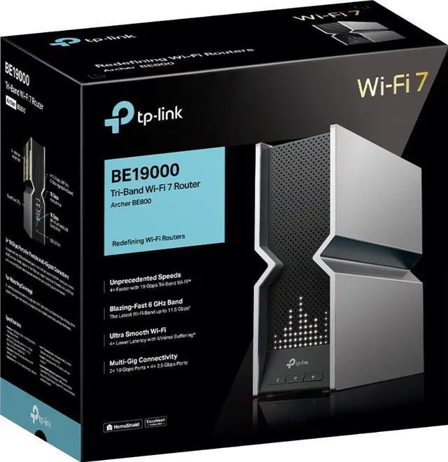 Alt view image 4 of 4 - TP-Link Archer BE19000 Tri-Band Wi-Fi 7 Router - Black  Archer BE800