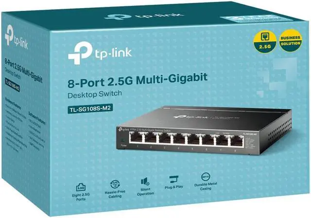 Alt view image 6 of 6 - TP-Link TL-SG108S-M2 | 8-Port Multi-Gigabit 2.5G Ethernet Switch | Unmanaged Network Switch | Ethernet Splitter | Plug & Play | Desktop/Wall Mount | Silent Operation
