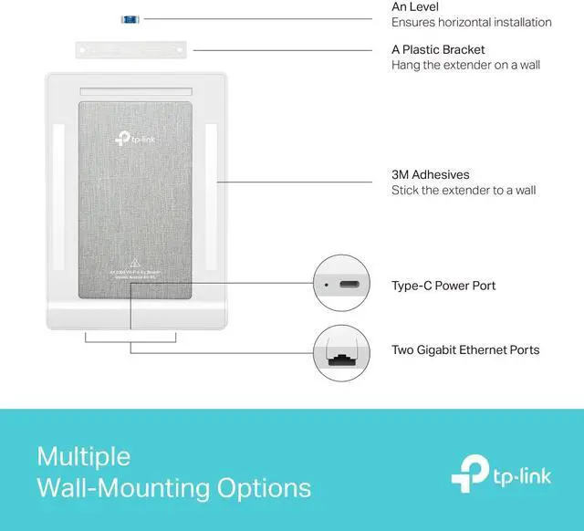Alt view image 4 of 9 - TP-Link AX3000 Wall-Mounted Wi-Fi 6 Router Archer Air R5 | Ultra-Thin & Compact | Dual Band Wi-Fi | Smart Beamforming Antennas | EasyMesh Compatible | Mounting Materials Included | Homeshield, VPN