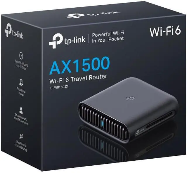 Alt view image 8 of 8 - TP-Link WiFi 6 Travel Router TL-WR1502X | AX1500 Portable Design | Multiple Modes in One | VPN Clients & Server | Captive Portal | USB Tethering & File Sharing | Type-C Power Port | Tether App & Cloud