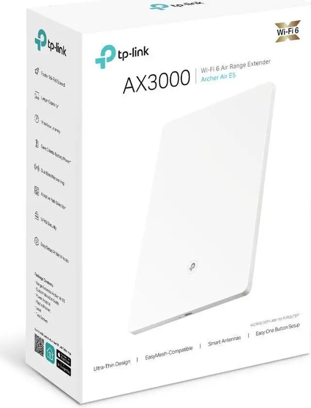 Alt view image 8 of 9 - TP-Link Archer Air E5 AX3000 Ultra-Thin Wall-Mounted WiFi6 Wireless Range Extender