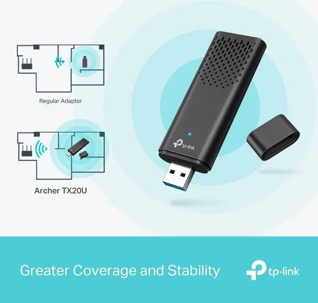 Alt view image 5 of 7 - TP-Link Archer TX20U AX1800 Dual Band Wi-Fi 6 Wireless USB Adapter