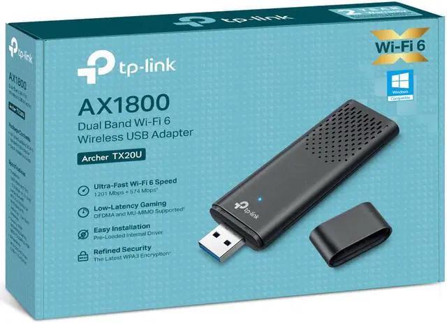 Alt view image 7 of 7 - TP-Link Archer TX20U AX1800 Dual Band Wi-Fi 6 Wireless USB Adapter