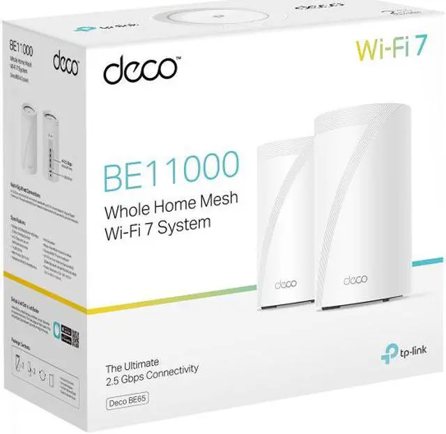 Alt view image 10 of 10 - TP-Link Deco BE65(2-pack) Whole Home Mesh WiFi 7 System White