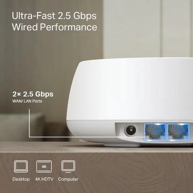 Alt view image 6 of 9 - TP-Link Dual-Band Deco BE25(3-pack) BE5000 Wi-Fi 7 Mesh Wi-Fi System | 4-Stream 5 Gbps | 240 Mhz Channels | Covers up to 6,600 Sq.Ft | 2x2.5G Ports Wired Backhaul | VPN,MLO, AI-Roaming, HomeShield