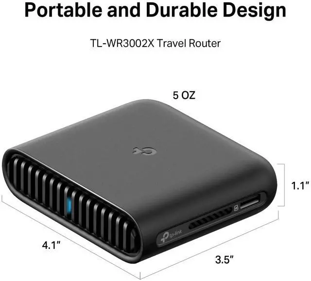 Alt view image 6 of 8 - TP-Link Dual-Band Wi-Fi 6 AX3000 Travel Router, TL-WR3002X