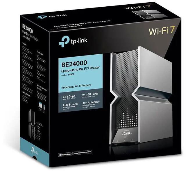 Alt view image 7 of 8 - TP-Link WiFi 7 Archer BE900 BE24000 Quad-Band 10G Router