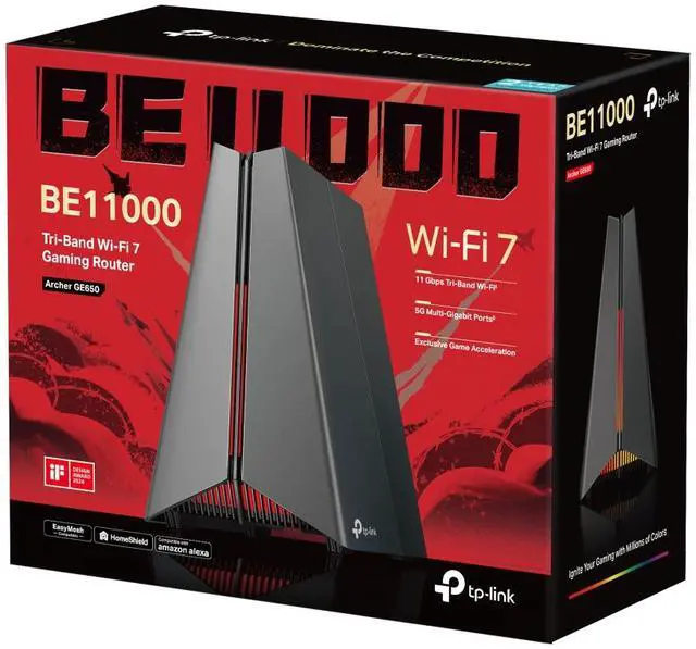 Alt view image 6 of 10 - TP-Link WiFi 7 Archer GE650 BE11000 Tri-Band Gaming Router