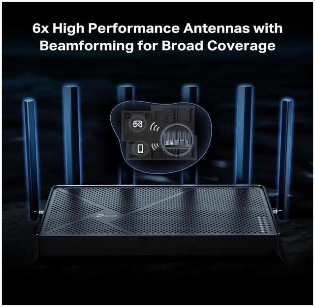 Alt view image 6 of 8 - TP-Link Tri-Band BE9700 WiFi 7 Router Archer BE600 | 10G WAN/LAN +2.5G WAN/LAN +3× 2.5G LAN Ports, New 320Mhz Channel | Covers up to 2,600 Sq. ft and 120 Devices|VPN, HomeShield for Network Security