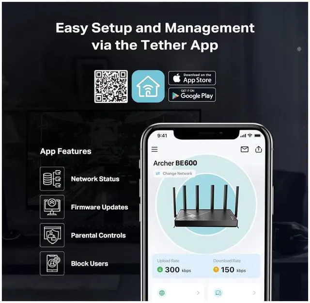 Alt view image 7 of 8 - TP-Link Tri-Band BE9700 WiFi 7 Router Archer BE600 | 10G WAN/LAN +2.5G WAN/LAN +3× 2.5G LAN Ports, New 320Mhz Channel | Covers up to 2,600 Sq. ft and 120 Devices|VPN, HomeShield for Network Security