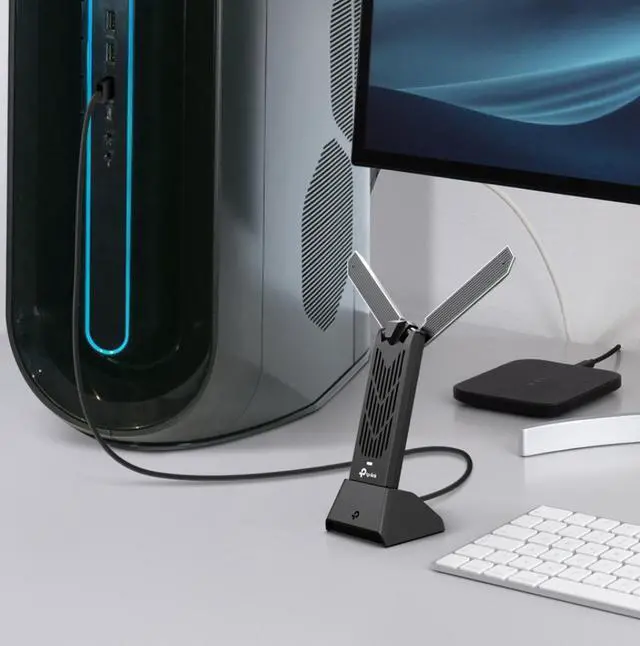 Alt view image 6 of 7 - TP-Link BE6200 Tri-Band Wi-Fi 7 Wireless USB 3.0 Adapter Archer TBE401UH | WiFi Adapter for Desktop PC | Supports Windows 11,10 | 2 x High Gain Antennas | 6GHz, 4K-QAM, 160MHz, WPA3 | Secure by Design