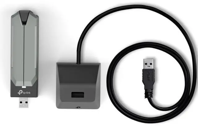 Alt view image 3 of 7 - TP-Link BE6200 Tri-Band Wi-Fi 7 Wireless USB 3.0 Adapter Archer TBE401UH | WiFi Adapter for Desktop PC | Supports Windows 11,10 | 2 x High Gain Antennas | 6GHz, 4K-QAM, 160MHz, WPA3 | Secure by Design