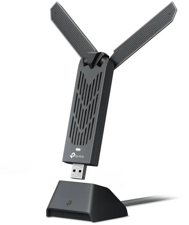Alt view image 2 of 7 - TP-Link BE6200 Tri-Band Wi-Fi 7 Wireless USB 3.0 Adapter Archer TBE401UH | WiFi Adapter for Desktop PC | Supports Windows 11,10 | 2 x High Gain Antennas | 6GHz, 4K-QAM, 160MHz, WPA3 | Secure by Design