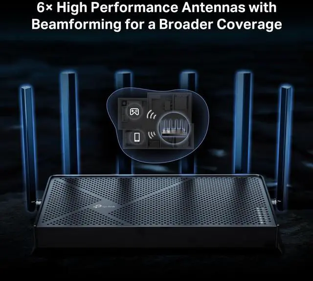 Alt view image 7 of 11 - TP-Link - Archer BE6500 Dual-Band Wi-Fi 7 Router - Black