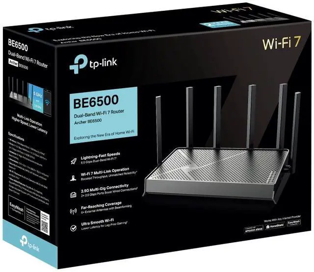Alt view image 10 of 11 - TP-Link - Archer BE6500 Dual-Band Wi-Fi 7 Router - Black