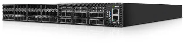 Main image of NVIDIA Spectrum-2 based 25GbE/100GbE 1U Open Ethernet switch w/ Cumulus Linux, 48 SFP28 ports and 12 QSFP28 ports, 2 power supplies (AC), x86 CPU, standard depth, C2P airflow, Rail Kit | MSN3420-CB2RC