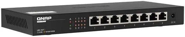 Alt view image 4 of 6 - Qnap QSW-1108-8T-US Unmanaged Ultra-high-speed 2.5GbE Fiber Managed Switch