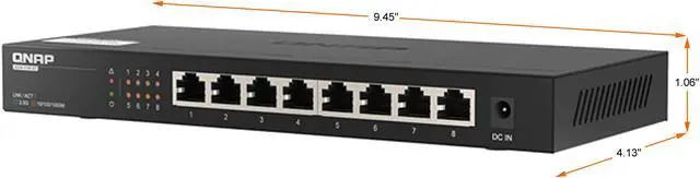 Alt view image 3 of 6 - Qnap QSW-1108-8T-US Unmanaged Ultra-high-speed 2.5GbE Fiber Managed Switch