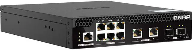 Alt view image 4 of 6 - QNAP QSW-M2106PR-2S2T-US Half-Rackmount Switch 10GbE and 2.5GbE PoE++ Layer 2 Web Managed Switch for New-Generation Wi-Fi Deployment