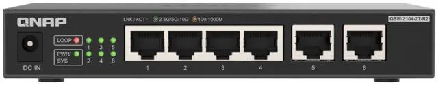 Main image of QNAP QSW-2104-2T-R2, Unmanaged gigabit switch