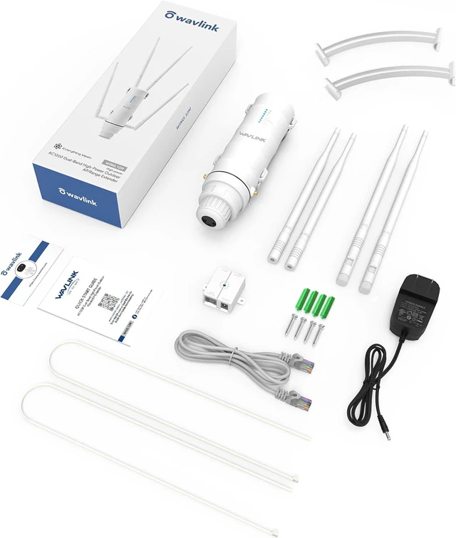 Alt view image 7 of 9 - WAVLINK AC1200 Outdoor Mesh Extender/Router,Long Range IP65 Waterproof WiFi Repeater with Passive/Active POE,Support Fat/Fit AP,Dual Band 5G+2.4G,4x7dBi Omni Antenna,Enterprise-Grade Encryption