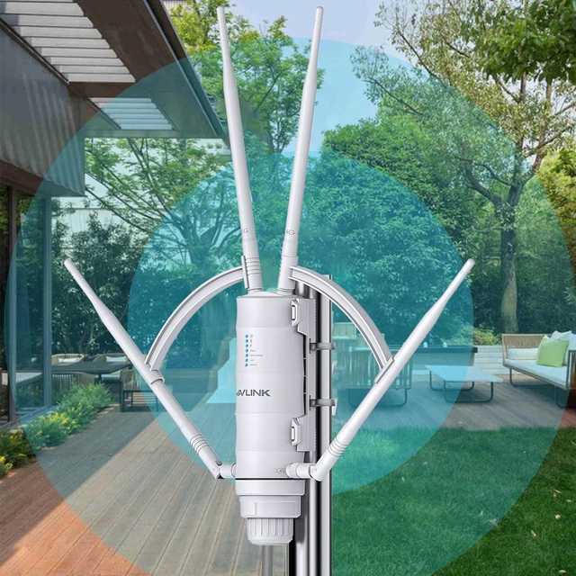 Alt view image 9 of 9 - WAVLINK AC1200 Outdoor Mesh Extender/Router,Long Range IP65 Waterproof WiFi Repeater with Passive/Active POE,Support Fat/Fit AP,Dual Band 5G+2.4G,4x7dBi Omni Antenna,Enterprise-Grade Encryption