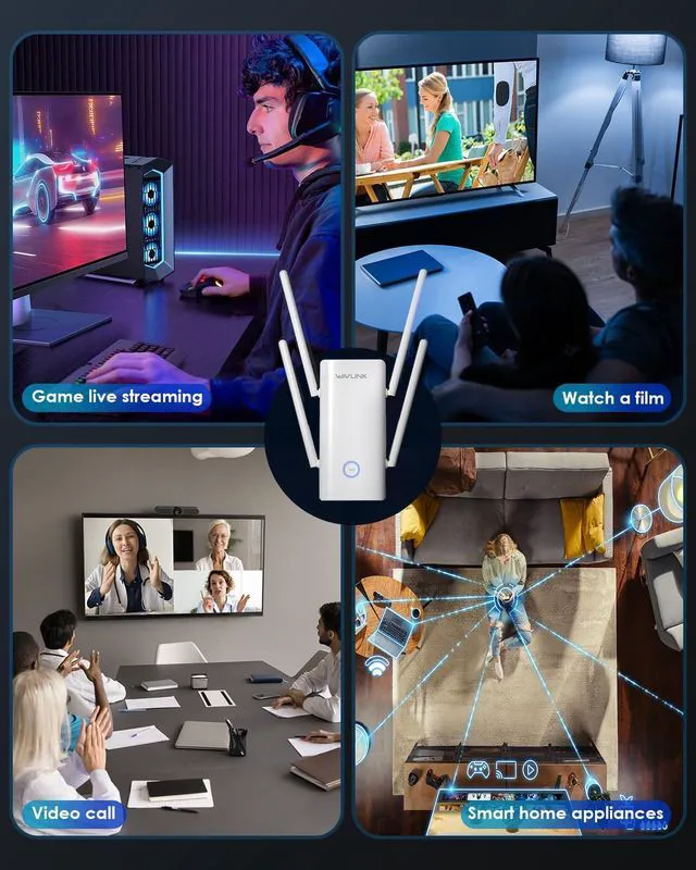 Alt view image 5 of 7 - WAVLINK AX3000 WiFi 6 Extender - Internet Extender WiFi with 5 High-Gain Antennas & Beamfo- Internet Extender WiFi with 5 High-Gain Antennas & Beamforming, Dual Band Whole Home Coverage, Gigabit Port, Repeater/AP/Router Mode for 256 Devices