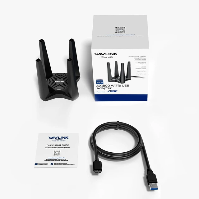 Alt view image 9 of 9 - WAVLINK AX1800 USB WiFi 6 Adapter for Desktop PC, Dual Band PC WiFi Adapter