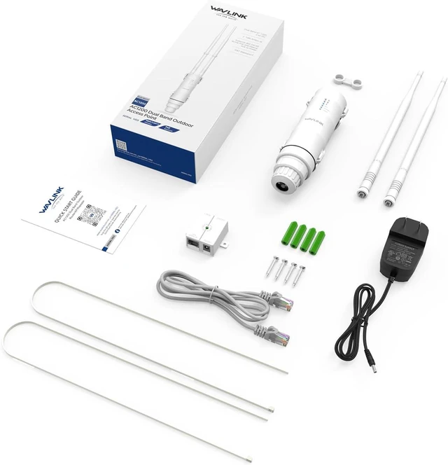 Alt view image 9 of 9 - WAVLINK AC1200 Outdoor Long Range WiFi Extender/Wireless Access Point with Active/Passive POE,WAN/LAN Port,IP67 Waterproof, Dual Band 5G+2.4G, 2x7dBi Antennas,Supports Router/AP/Repeater Modes