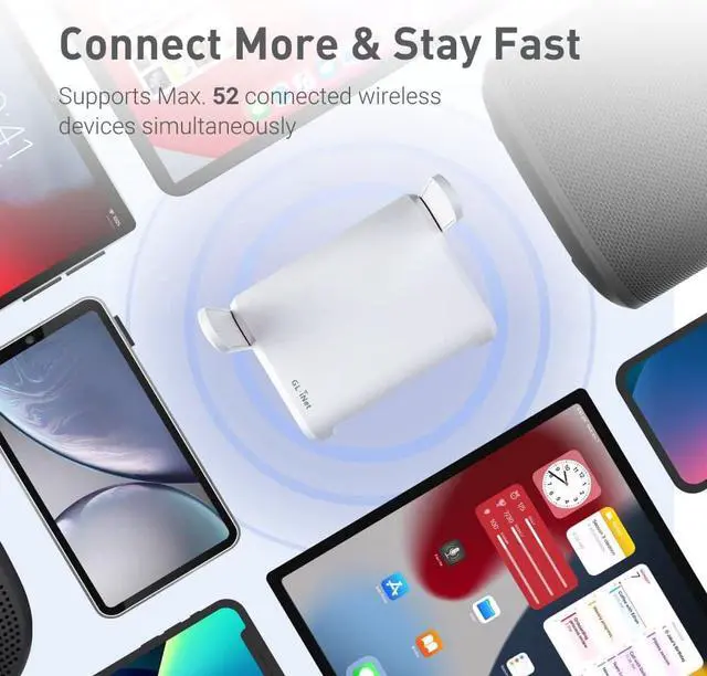 Alt view image 10 of 11 - GL.iNet GL-SFT1200 (Opal) Portable WiFi Travel Router, Mini VPN Wireless Router for Fiber Optic Modem, Mobile Internet WiFi Repeater, Dual Band Openwrt Computer Routers, Home/Business/RV/Cruise