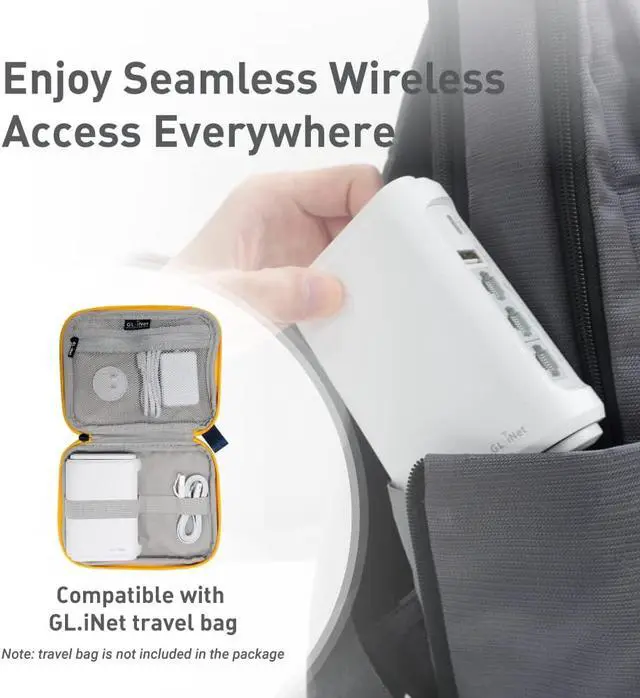 Alt view image 11 of 11 - GL.iNet GL-SFT1200 (Opal) Portable WiFi Travel Router, Mini VPN Wireless Router for Fiber Optic Modem, Mobile Internet WiFi Repeater, Dual Band Openwrt Computer Routers, Home/Business/RV/Cruise