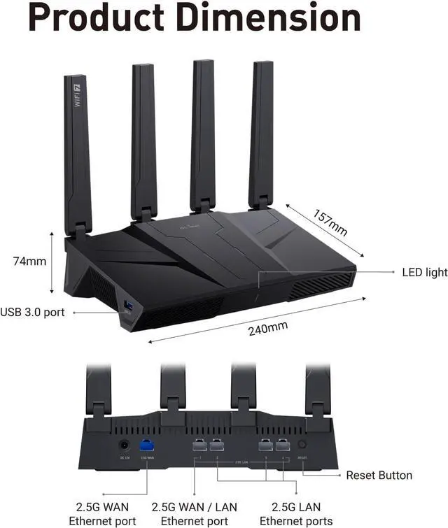 Alt view image 8 of 9 - GL.iNet GL-BE9300 Flint 3 Tri-Band Wi-Fi 7 Router 5 x 2.5G VPN Router | Tri-Band Wi-Fi 7 with 6GHz, 9 Gbps wireless speed for smooth 8K streaming, low-latency gaming, and video calls