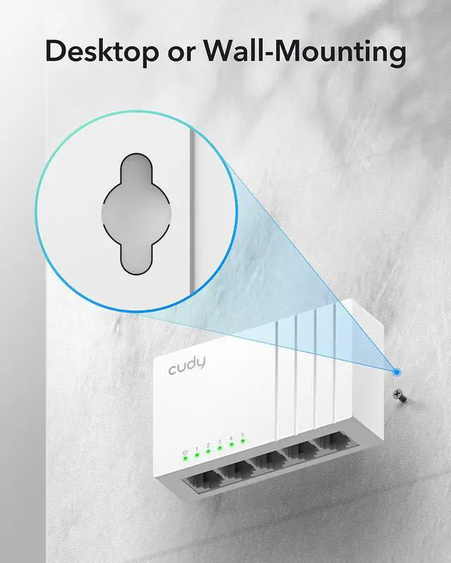 Alt view image 5 of 7 - Cudy 5-Port Gigabit Switch with USB-C Power Input GS105U