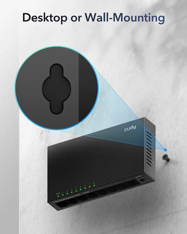 Alt view image 4 of 8 - Cudy 8-Port Gigabit Unmanaged Switch GS108