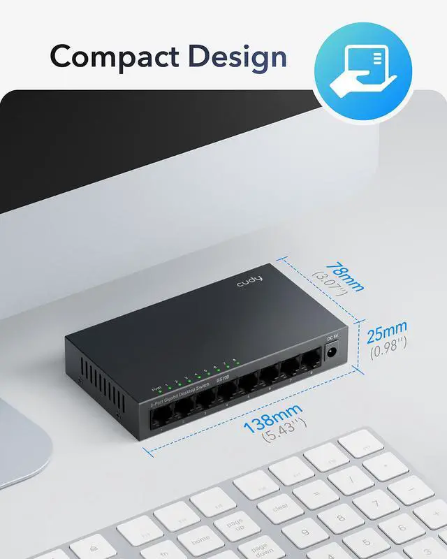 Alt view image 8 of 8 - Cudy 8-Port Gigabit Unmanaged Switch GS108