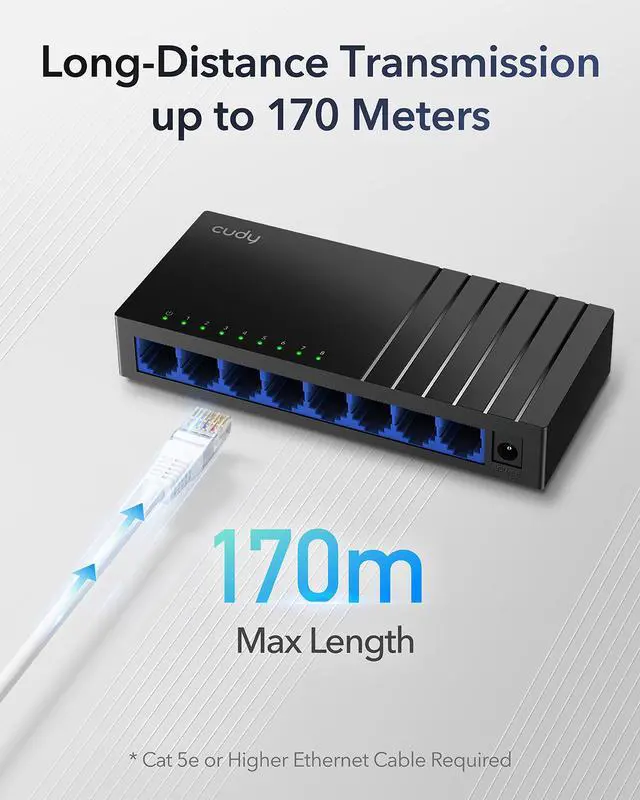 Alt view image 4 of 7 - Cudy 8-Port Gigabit Unmanaged Switch GS108D