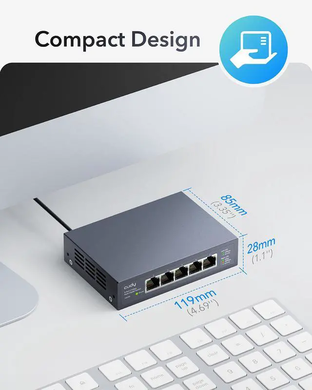 Alt view image 2 of 8 - Cudy 5-Port 2.5G Unmanaged Switch HS105